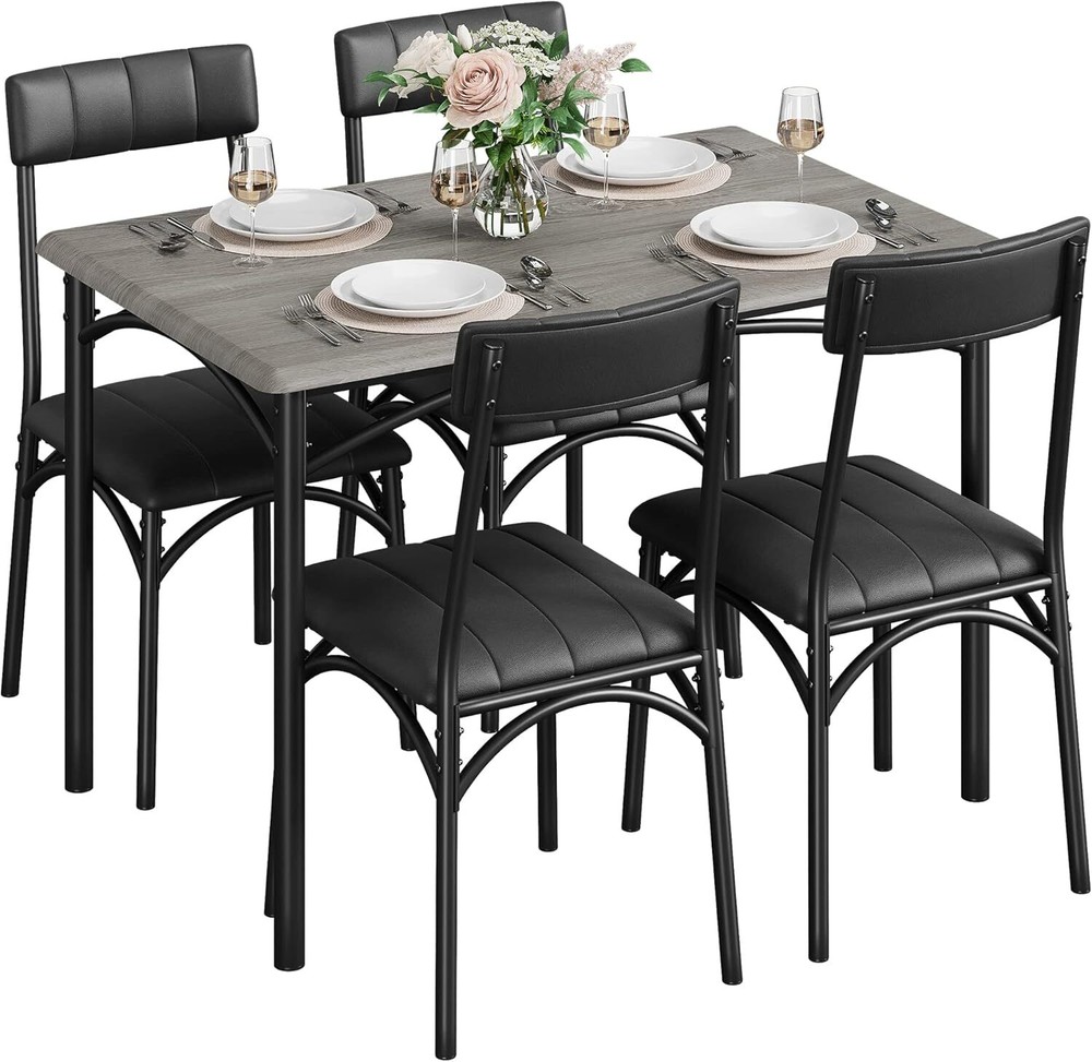 🆕Dining Table for 4 Upholstered Chairs Kitchen & Dining Room Sets for Small Spa