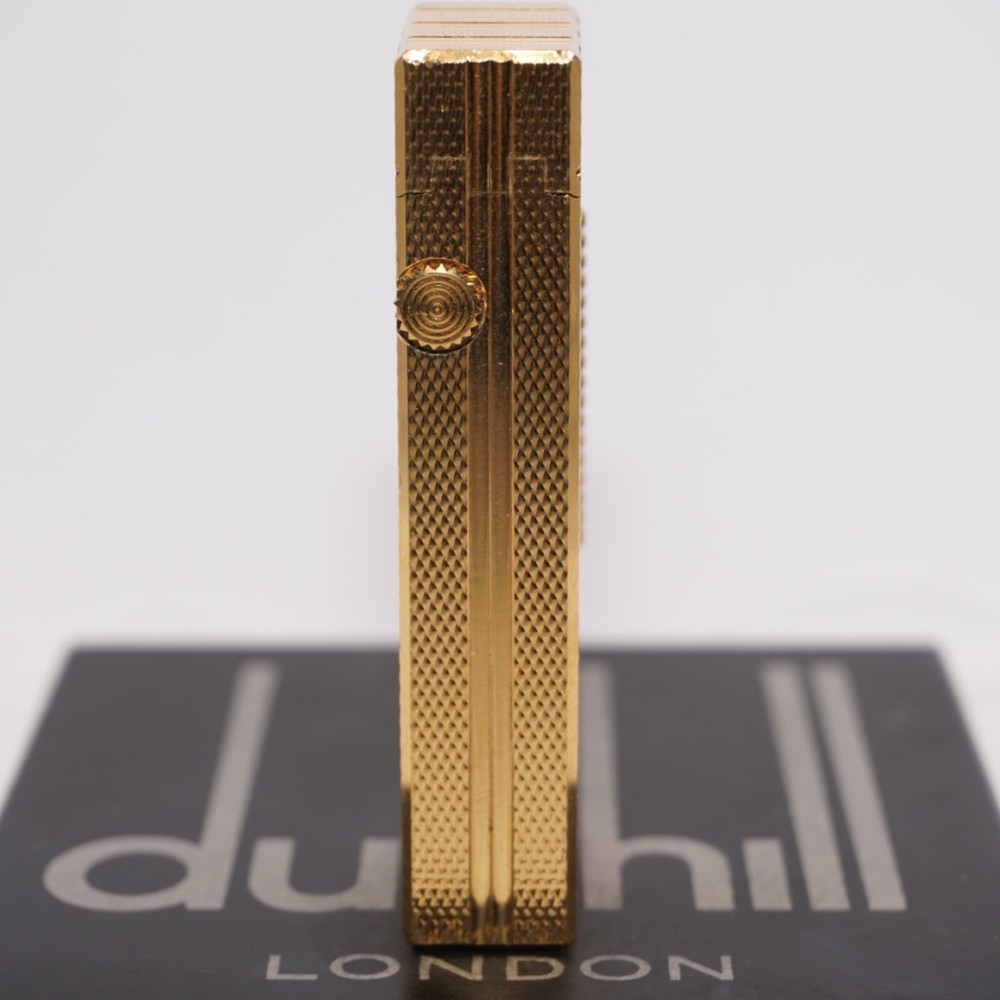Dunhill Lighter Gold Burley Pattern_Three lines_Ultrasonically cleaned_Working