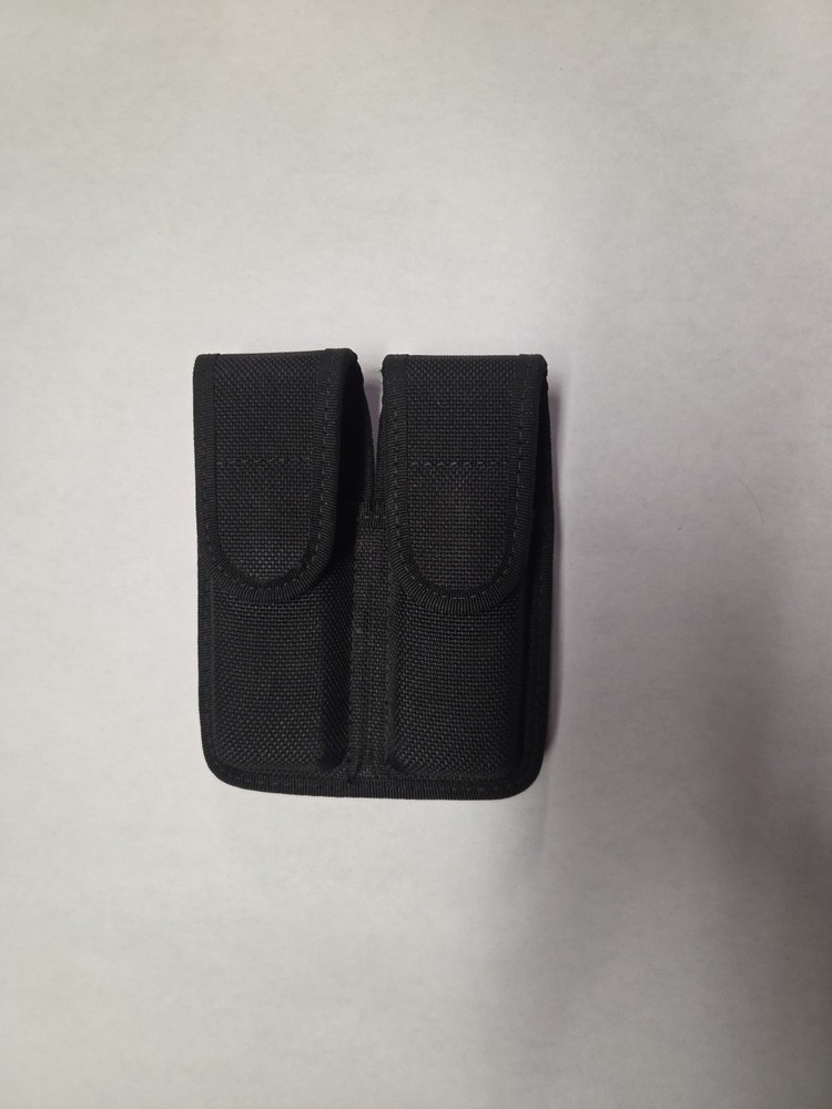 Bianchi Belt Loop Hidden Snap Double Mag Pouch Black Size 2