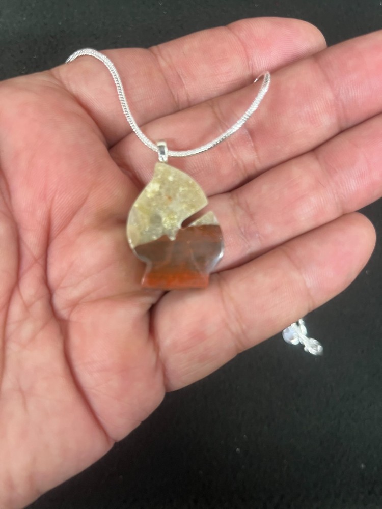 Pudding Stone Pendant Michigan shape
