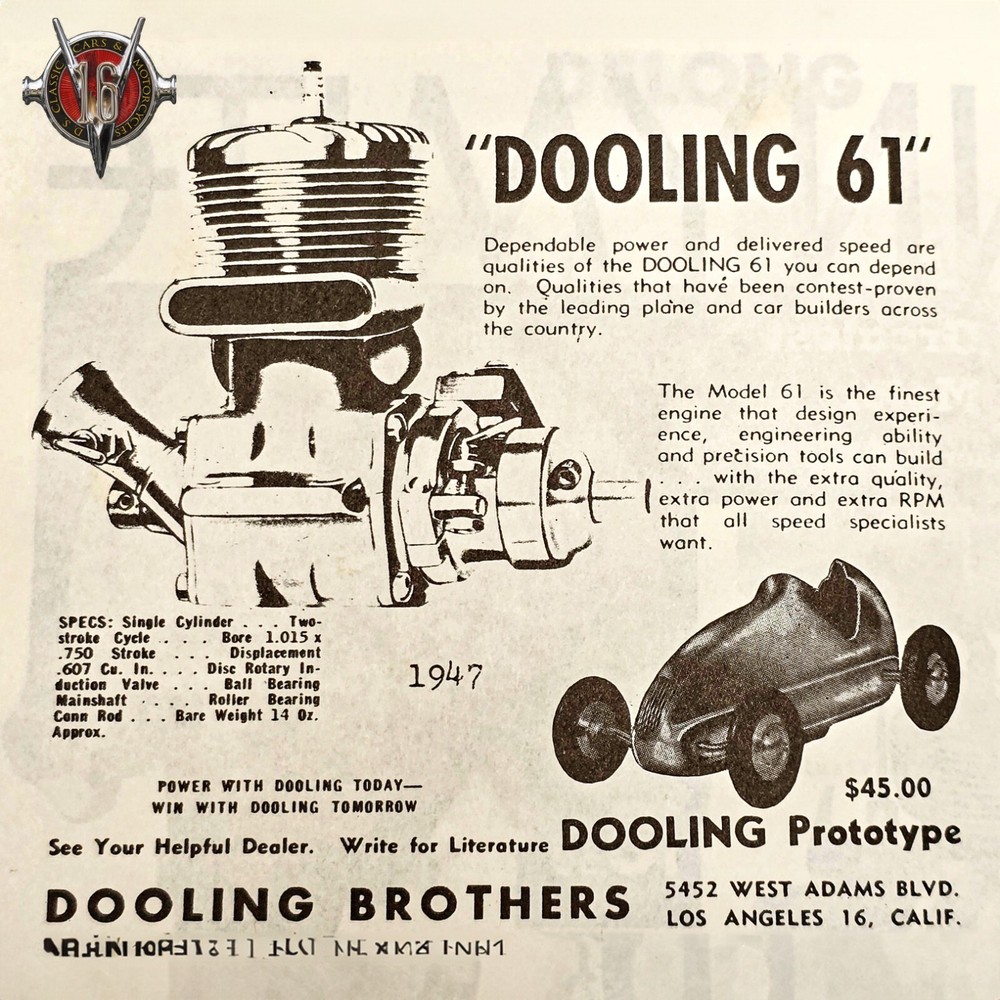 Vintage 1947 Dooling Brothers 61 Tether Car with McCoy Engine