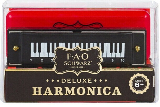 FAO SCHWARZ DELUXE CLASSIC HARMONICA WITH STORAGE CASE MUSICAL INSTRUMENT