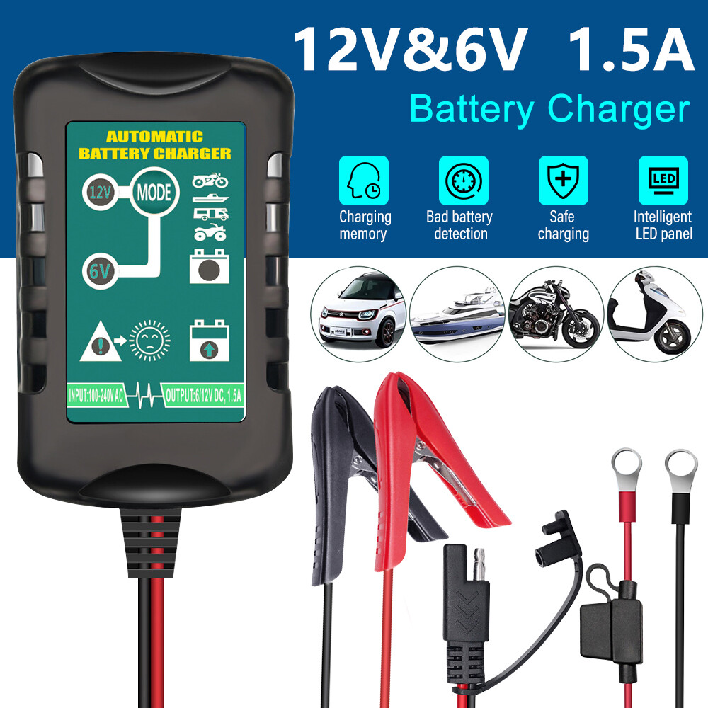 4Pack 6V 12V Automatic Battery Charger Maintainer Trickle Float Motorcycle Car