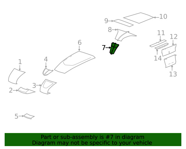 Genuine GM Raw Silver Folding Top Stowage Compartment Panel Decal 22916381