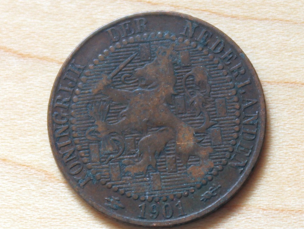 1901 Netherlands 1 Cent Large Date