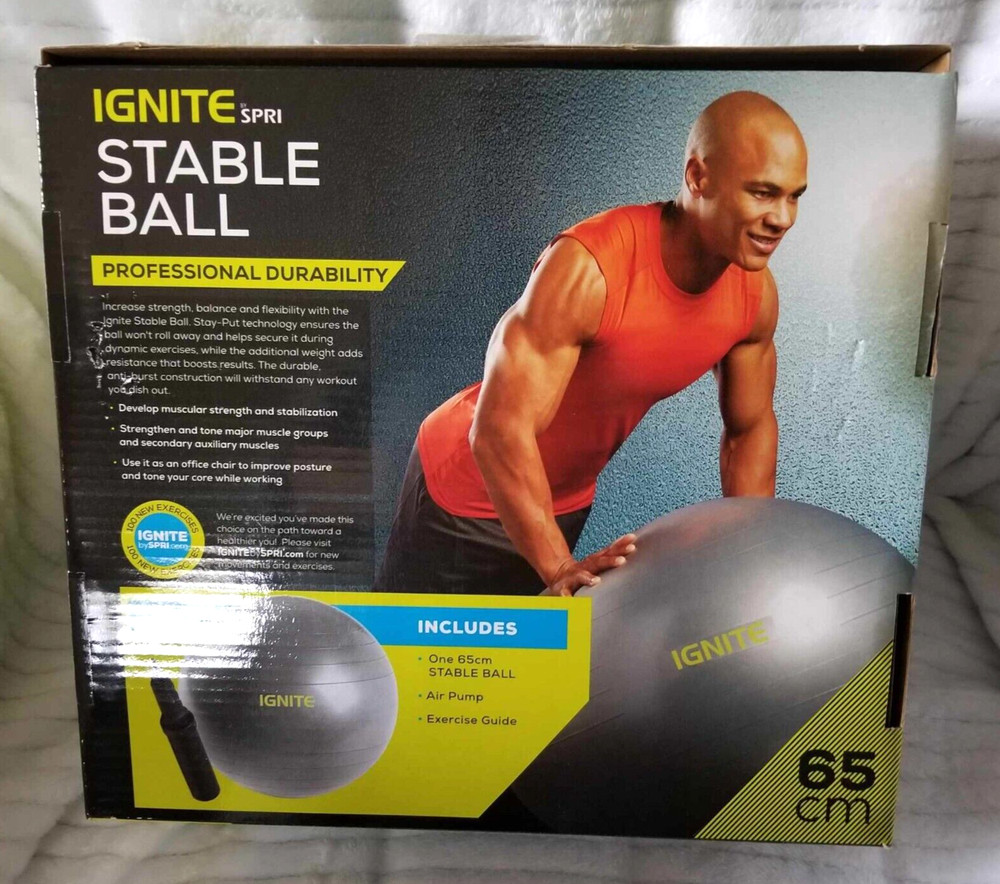 Spri IGNITE Stable Ball 65cm with Hand Pump max 300lbs stabilizing base compound