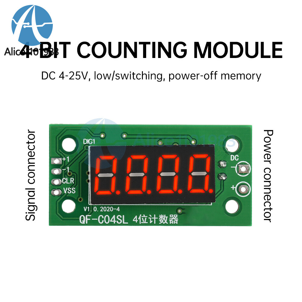 DC4-40V 0-9999 Electronic Digital Counter Module With Power Cut Memory Function