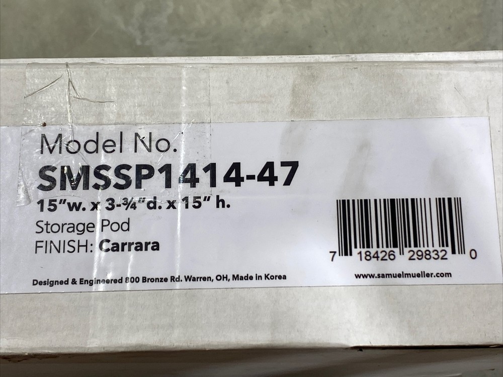 Samuel Mueller - 15" x 15" Monterey Solid Surface CMMA Storage Pod - Carrara
