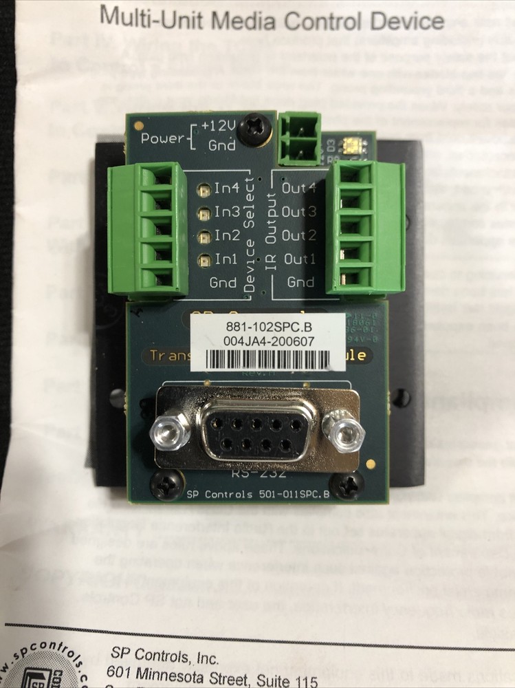 SP Controls SP3-TCM+ Transport Control Module Rev A