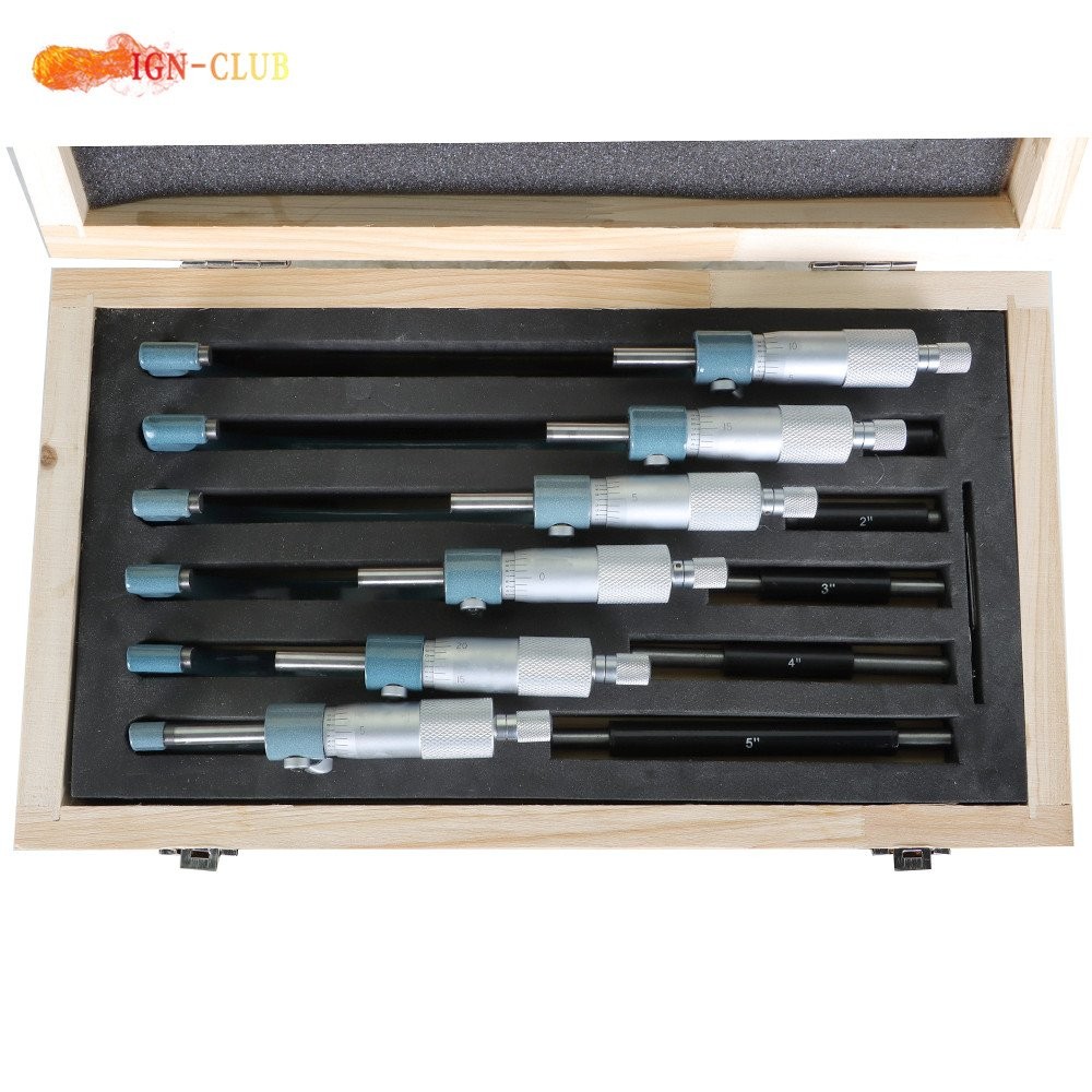 Precision Outside Micrometer 6 Pack 0-6" 0.0001" Carbide Standards Set
