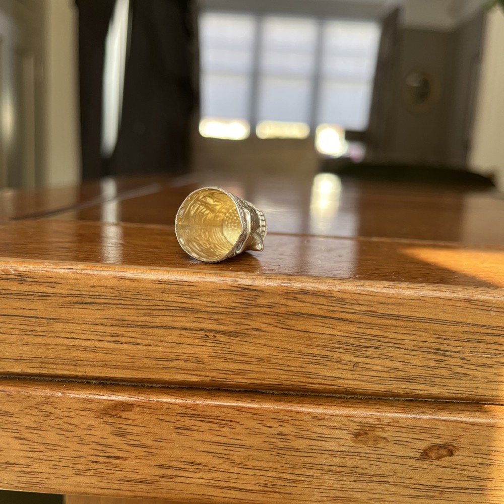 Vintage Sterling Silver Embossed Bambi Design Thimble