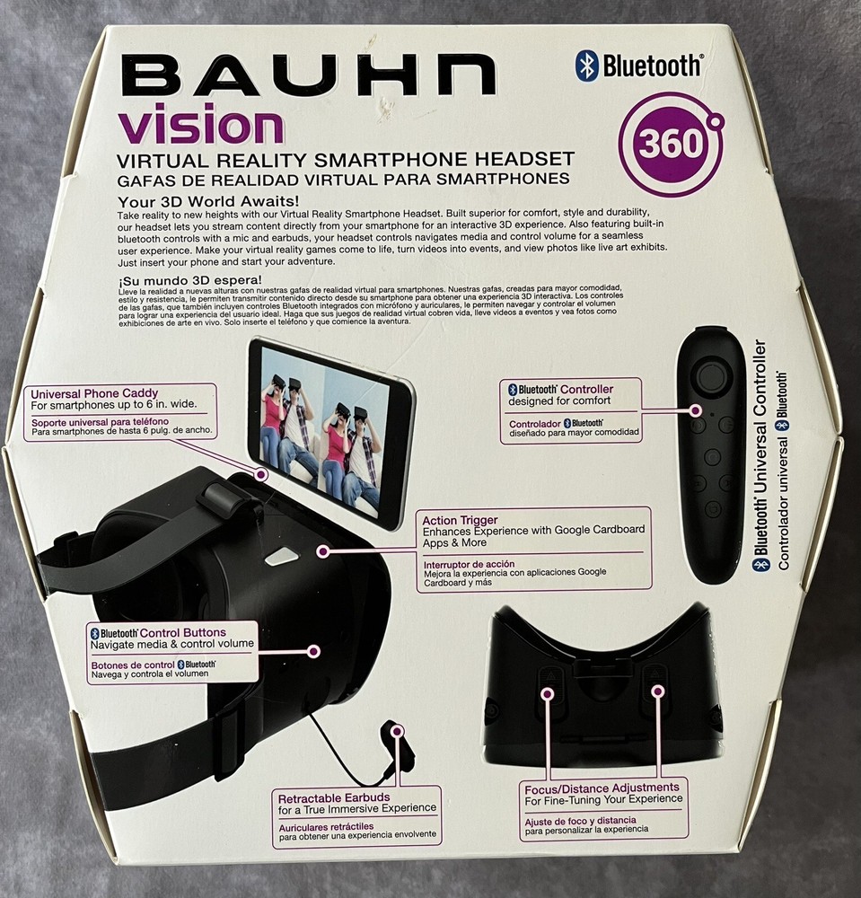Bauhn Vision Virtual Reality Headset Bluetooth Open Box