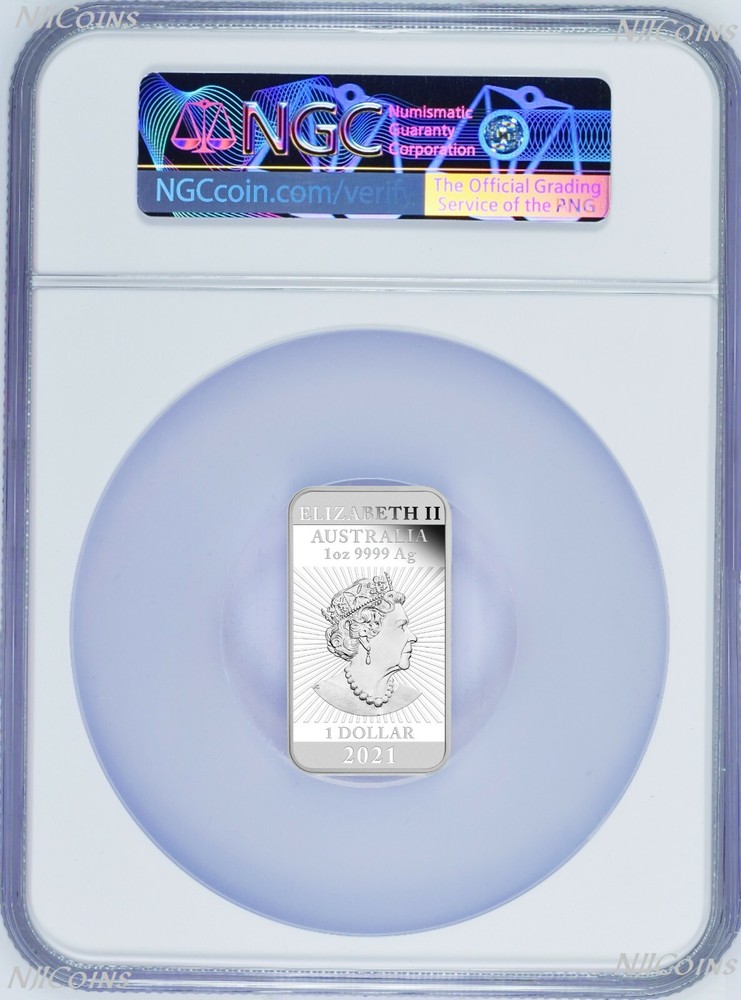2021 Dragon 1oz PROOF Silver Rectangular $1 COIN NGC PF 70 FR Lunar Label