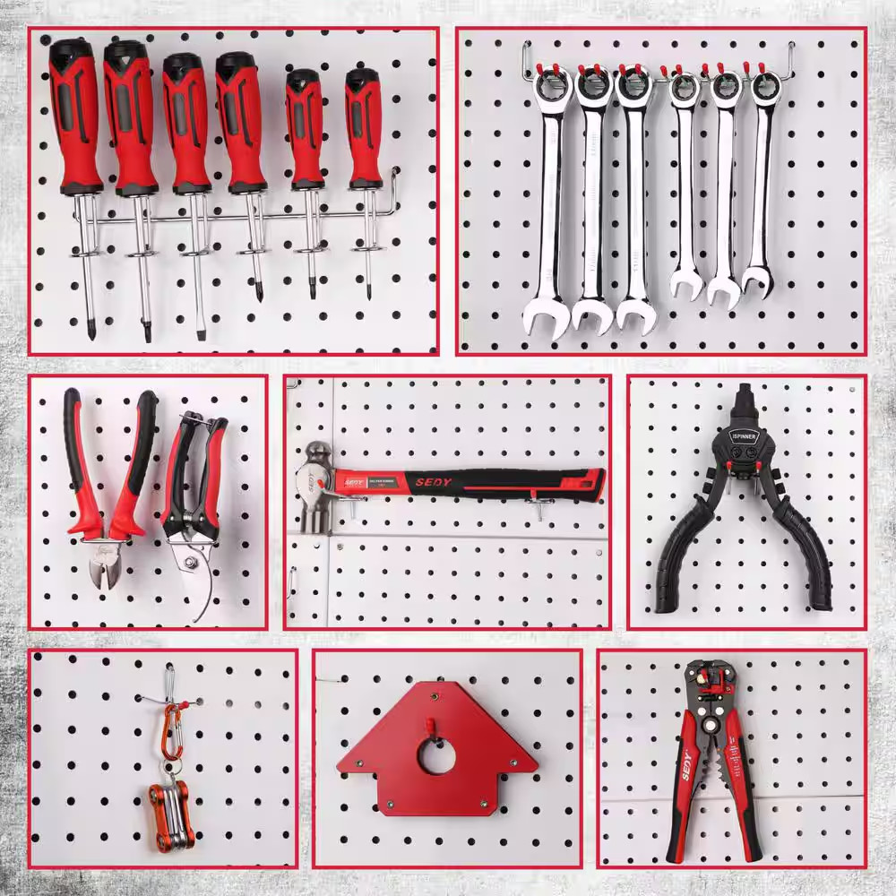 121-Piece Pegboard Hooks Set with Metal Tool Hooks, Peg Board Organizer Accessor