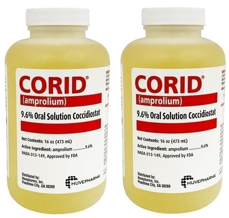 Fitter Critter Bundle containing Huvepharma Corid 16oz 2 Pack w/Usage Chart