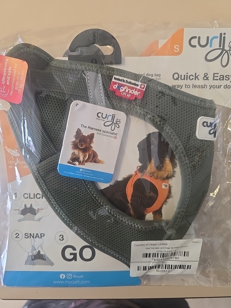 Curli Vest Air Mesh Harness Green Small