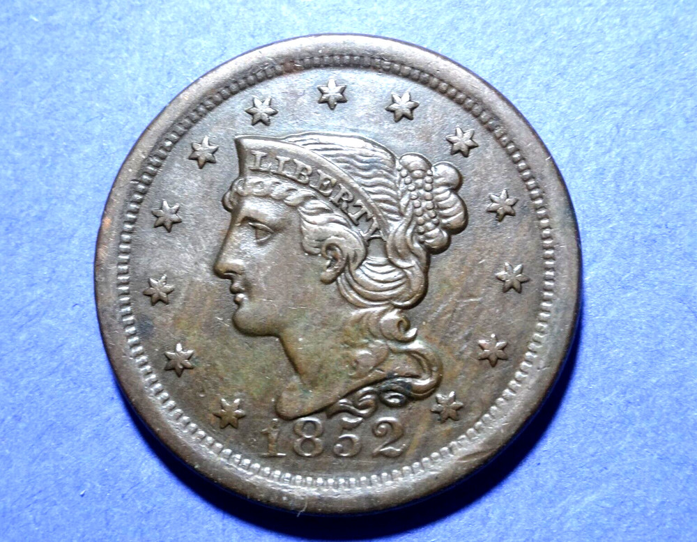 1852 Large Cent  Ch. XF++