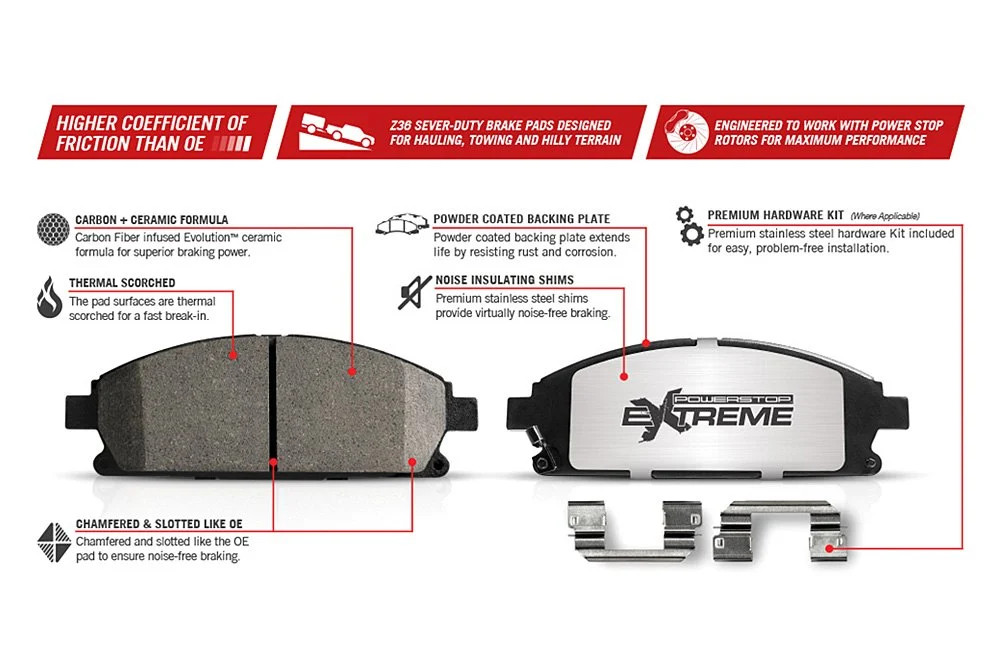 For Chevy Silverado 2500 HD 15-19 Brake Kit Z36 Evolution Geomet Plain Front &