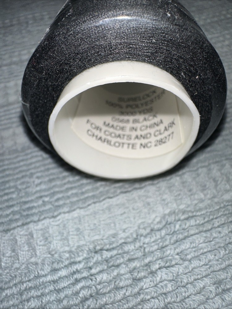Coats Surelock 0568 Black Polyester Thread, 3000 Yds