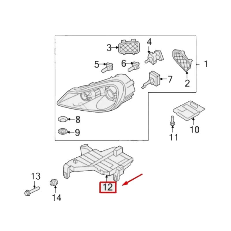For Porsche Cayenne 2007-2010 Left Front Headlight Bumper Bracket Support Holder