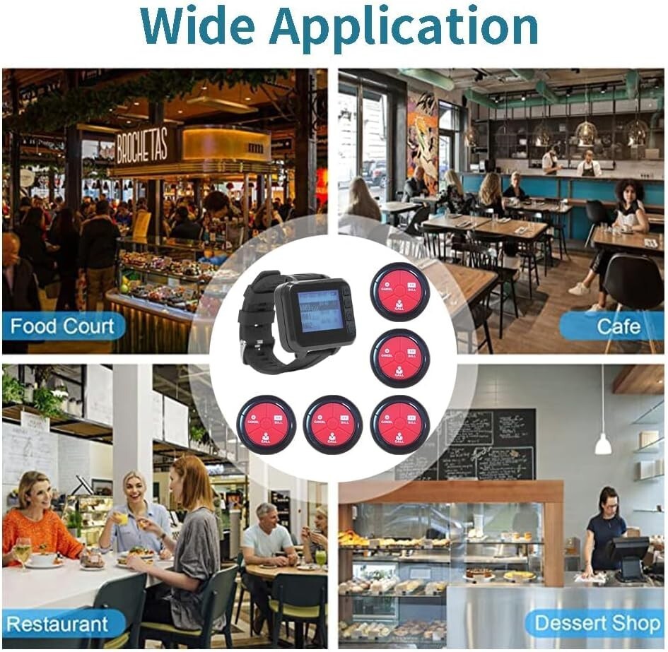 Wireless Calling System Pager Calling Restaurant Waiter Call Waterproof