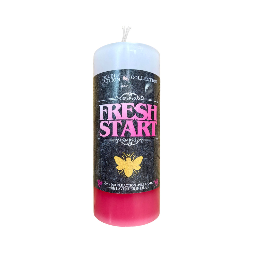 Fresh Start 2x4 Candle - Double Action - Handmade - Witchcraft, Hoodoo, Wicca