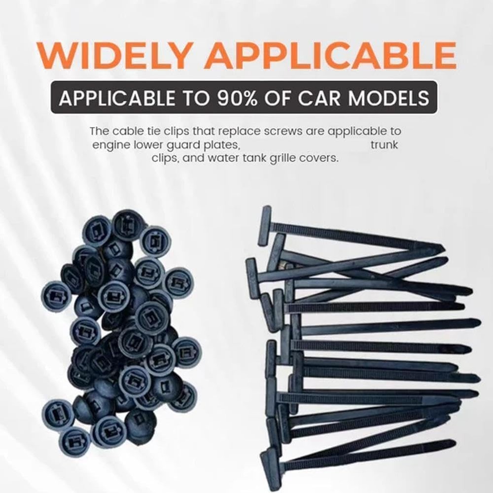 Versatile 100 Pcs Nylon Zip Ties – One-Button Locking for Secure Vehicle Fixes
