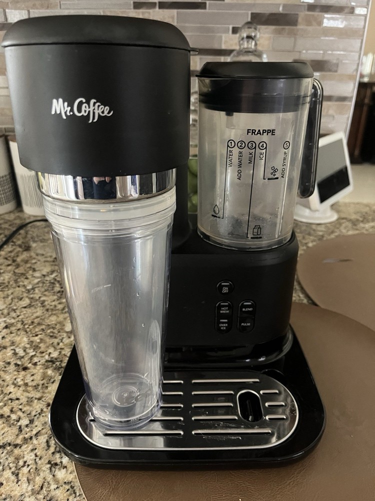Mr. Coffee Frappe Maker Black Filter Machine for Iced Coffee with Blend Function