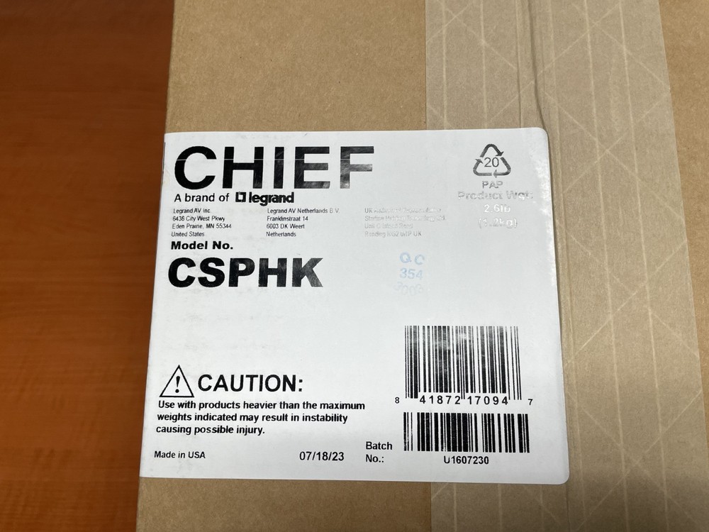 Chief Hinged Bracket Kit CSPHK