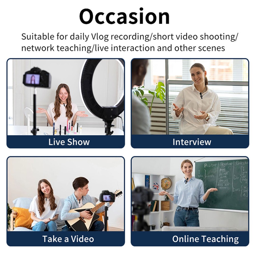 Mini Wireless Lavalier Microphone Audio Video Recording 2 Mic For IOS/Android