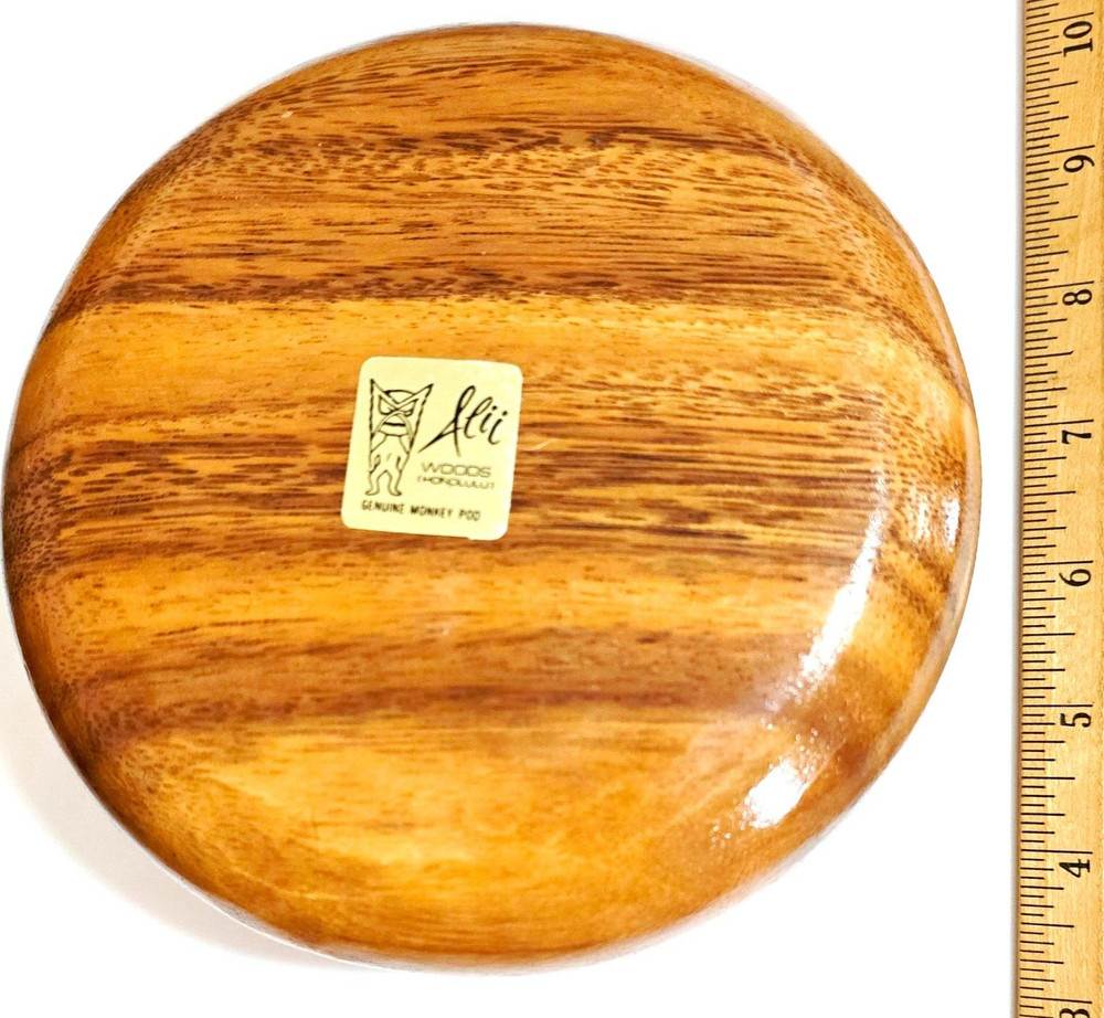 Vintage Monkey Pod Wooden Bowl Honolulu