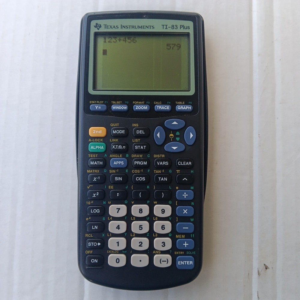 Texas Instruments Ti-83 Plus Graphing Calculator w/Cover TESTED!