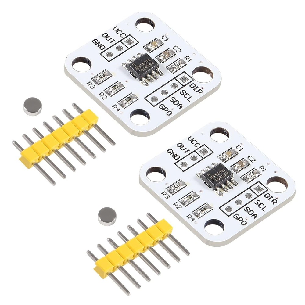 2PCS AS5600 magnetic encoder induction angle measurement sensor module w/ header