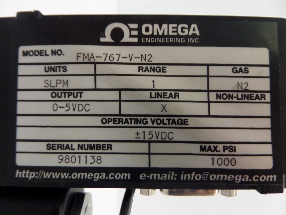 Omega Engineering FMA-767-V-N2 Mass Flow Controller - N2