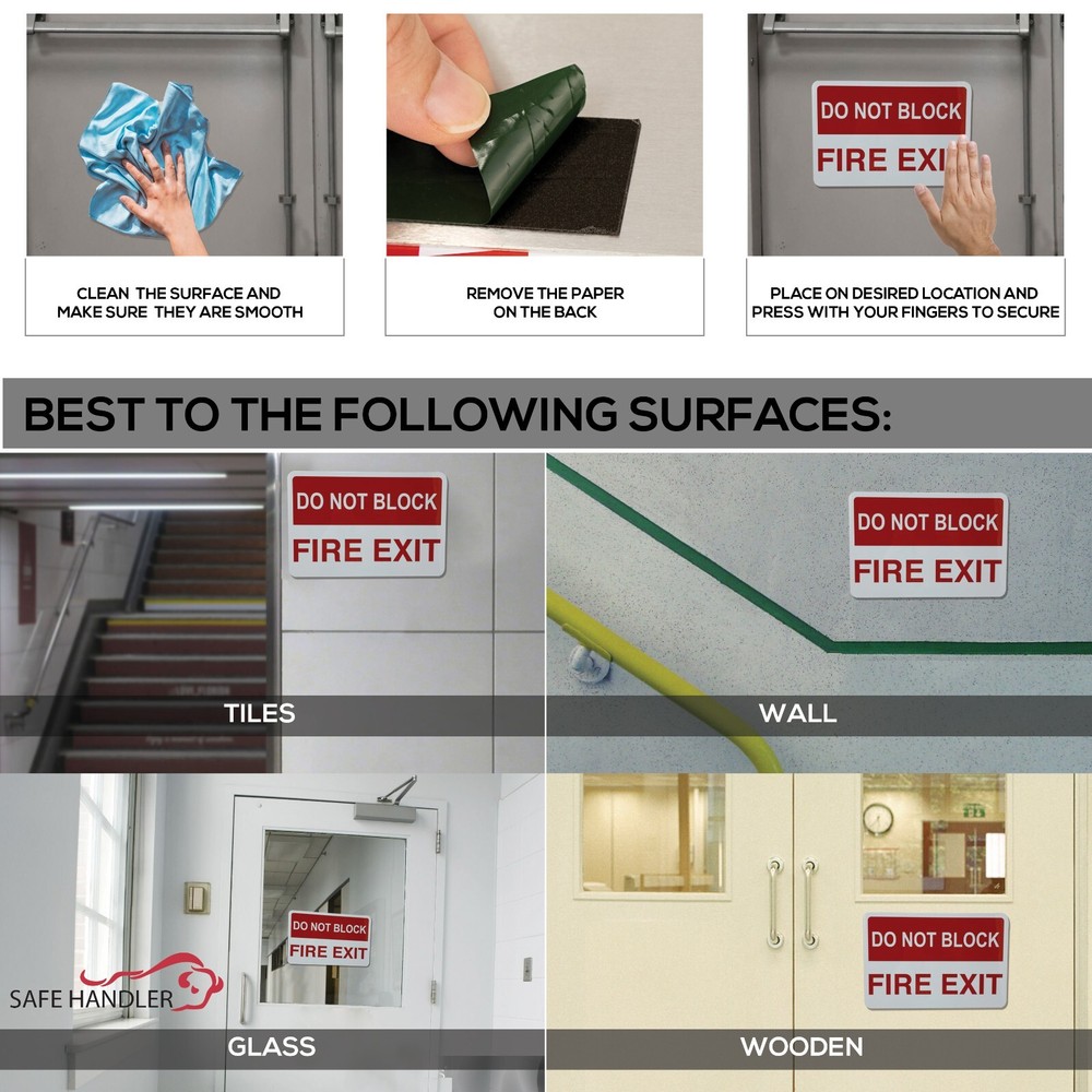 Do Not Block Fire Exit Sign, 12" x 8", Rust Free Metal Warning Signs