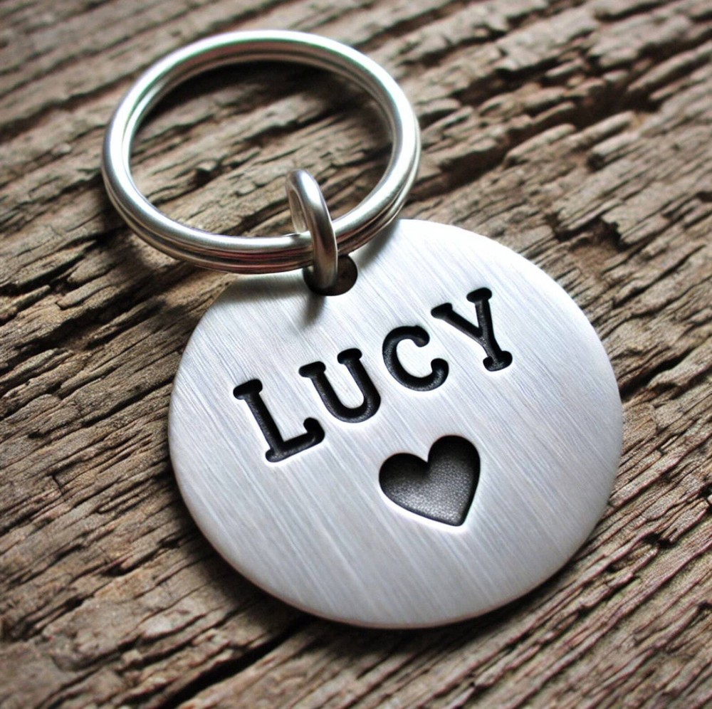 Personalized Silver Cat ID Tag with Symbol | Custom Engraved Pet Name Tag