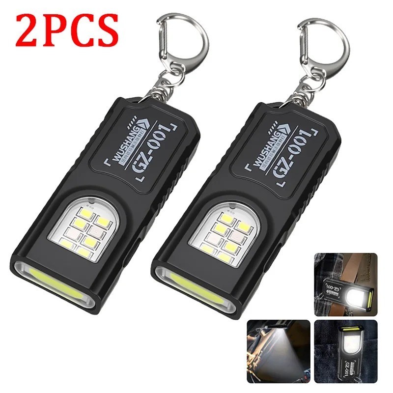 Powerful Mini LED Keychain Flashlight USB Rechargeable Waterproof EDC SOS Light