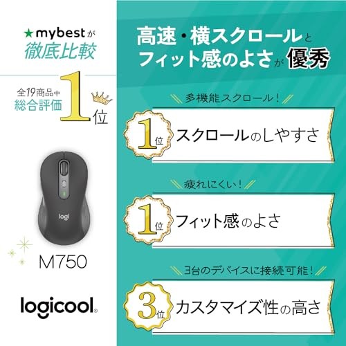Logitech Signature M750MGR Wireless Mouse Graphite Wireless M750