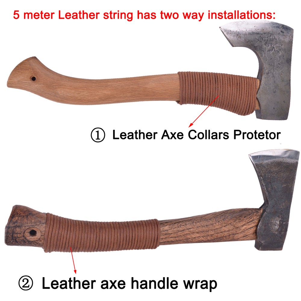 New Axe Collar Protector , Leather Axe Handle Wrap Handle String Cord