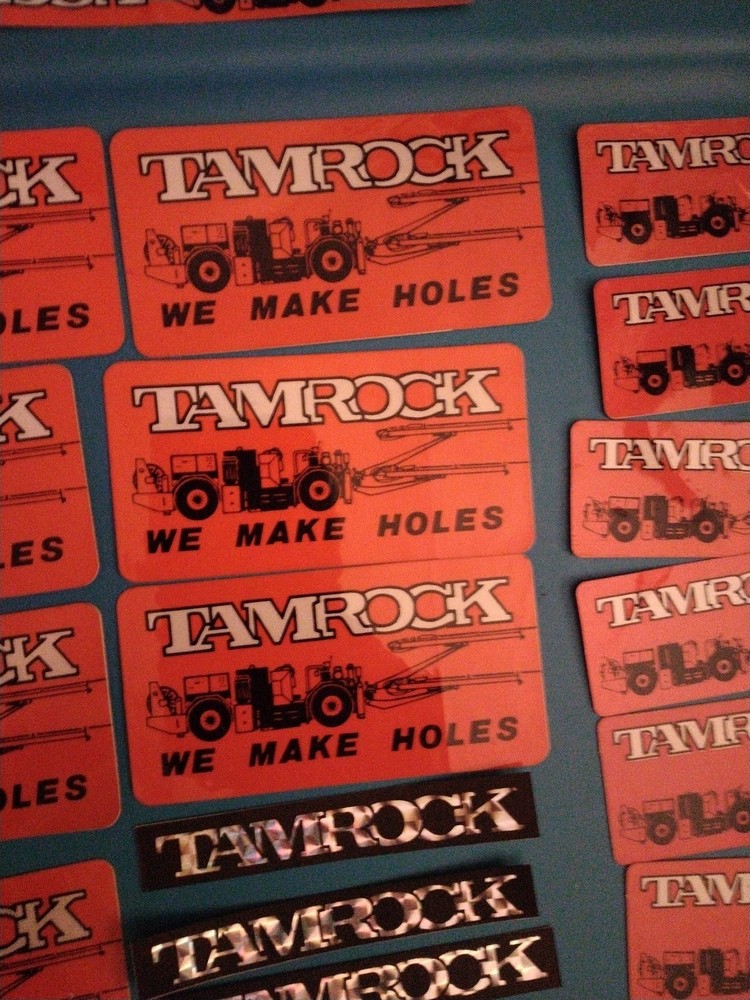 40 Vintage Rare Tamrock Mining Stickers