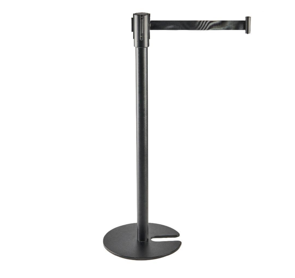 EES Stanchion with 7' Belt, 40" H, Black