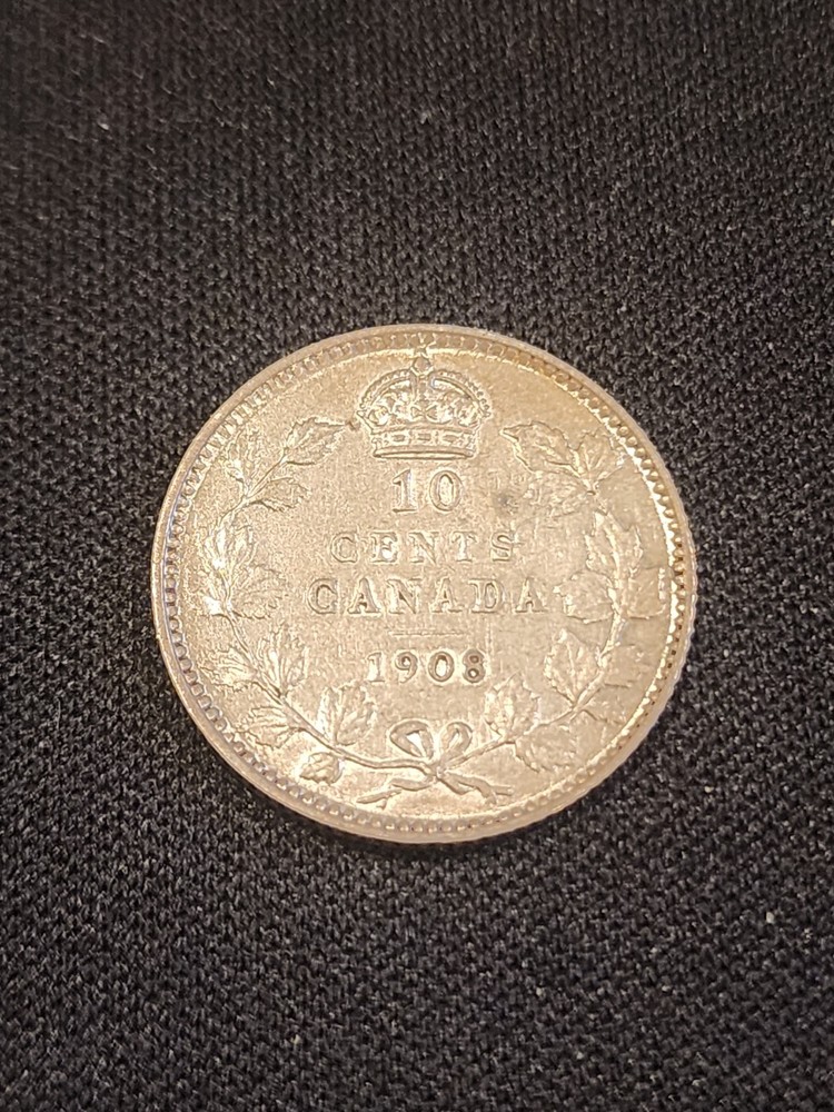 1908 Canada 10 Cents Silver Coin