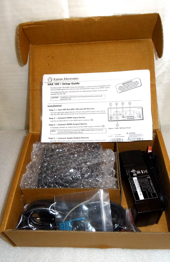 Extron HAE 100 HD HDMI Audio De-Embedding Extractor, cable EQ USB configuration