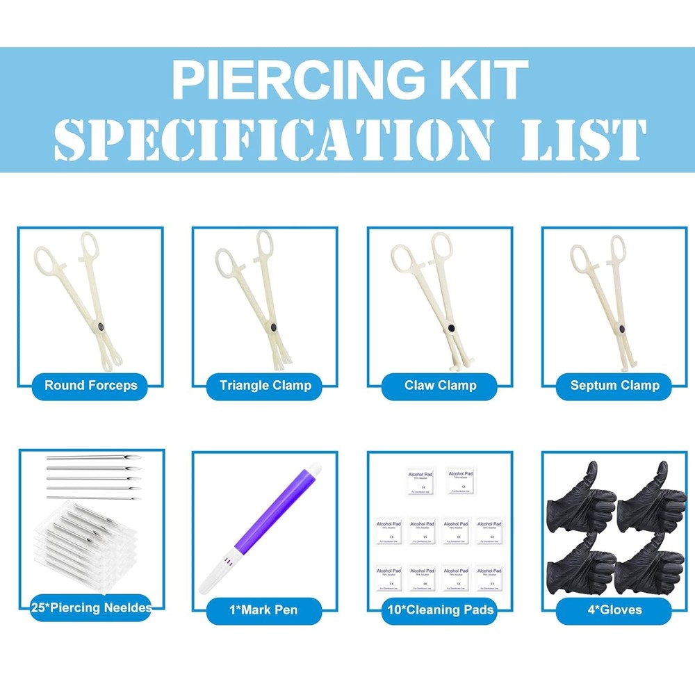 CINRA Piercing Kit - 38pcs Body with 38Pcs