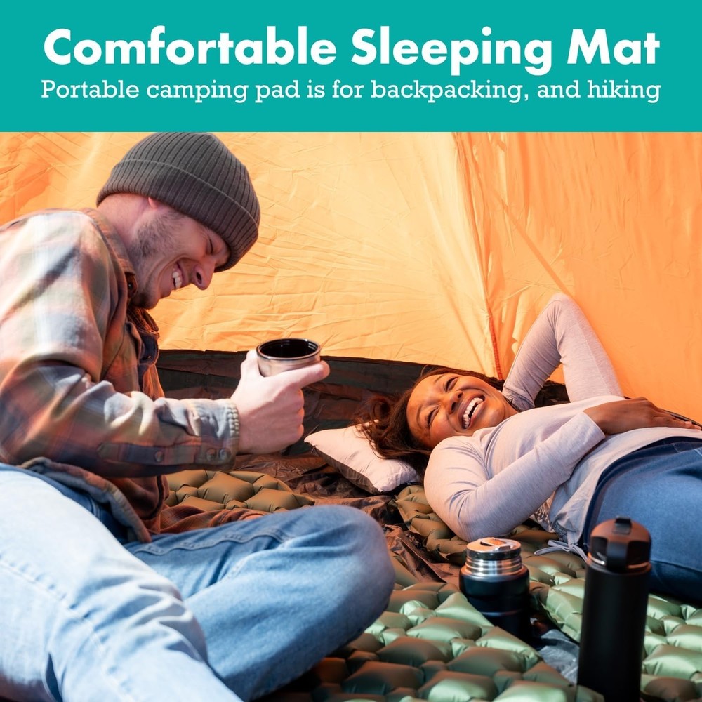 Inflatable Camping Sleeping Pad - Lightweight, Waterproof, and Easily Packable