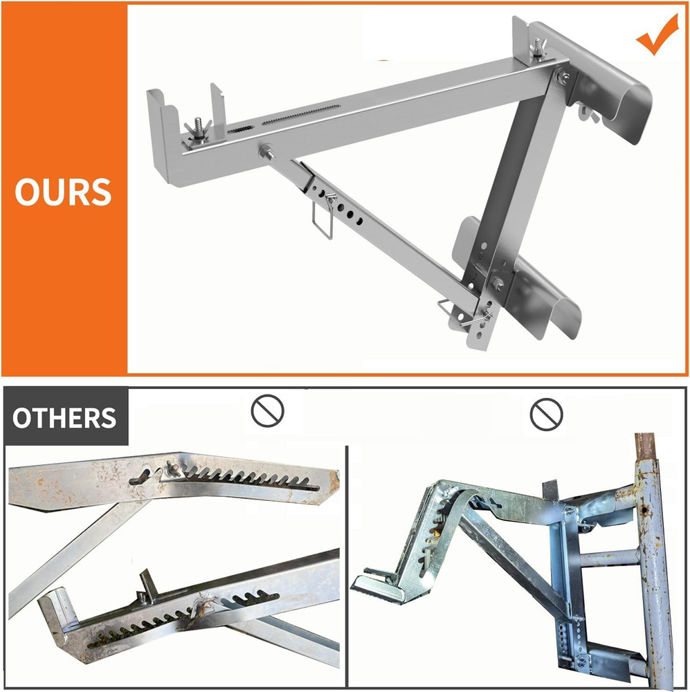 Durable Ladder Jacks for 20" Width - 2-Rung Stability (1 Pair)