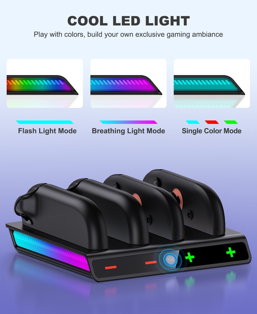 Charger Dock for Nintendo Switch 2 Joycon Controller w/Charging Cord&Indicator