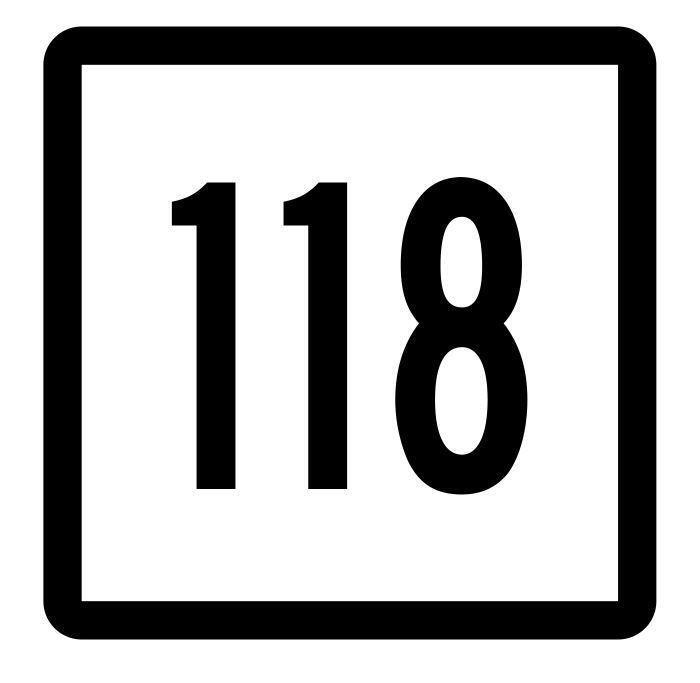 Connecticut State Highway 118 Sticker Decal