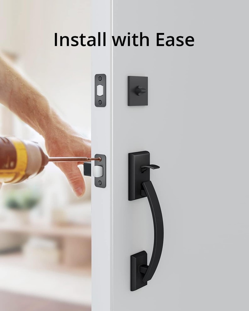 eufy Security Lever Handle - Easy Installation, Fits All - Matte Black