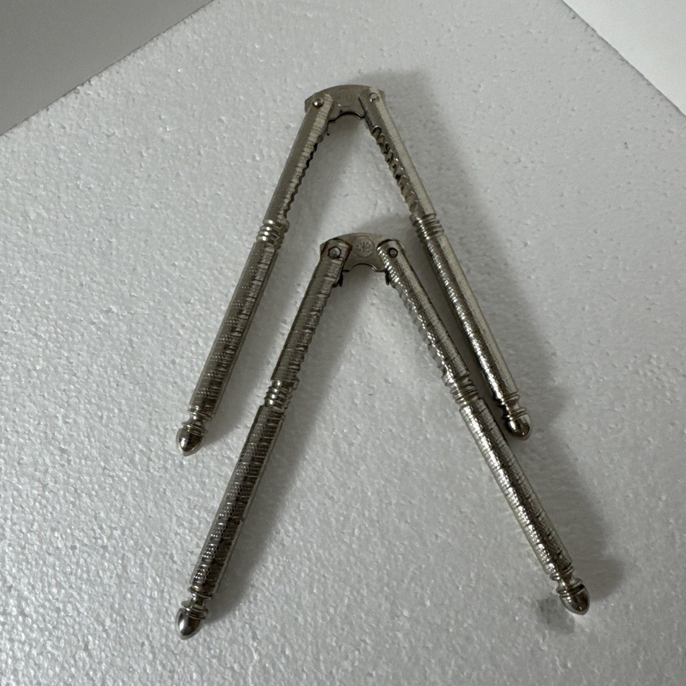 Vintage Pair HMQ Nutcracker Nut Cracker Silver Metal 5"